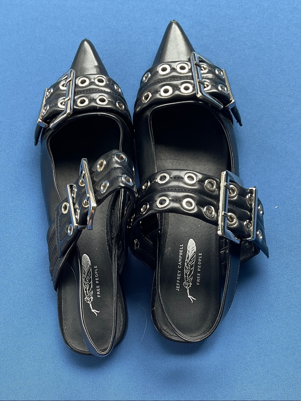 Jeffrey Campbell Lilly Buckle Slingback Flats in Black - Picture 3 of 4